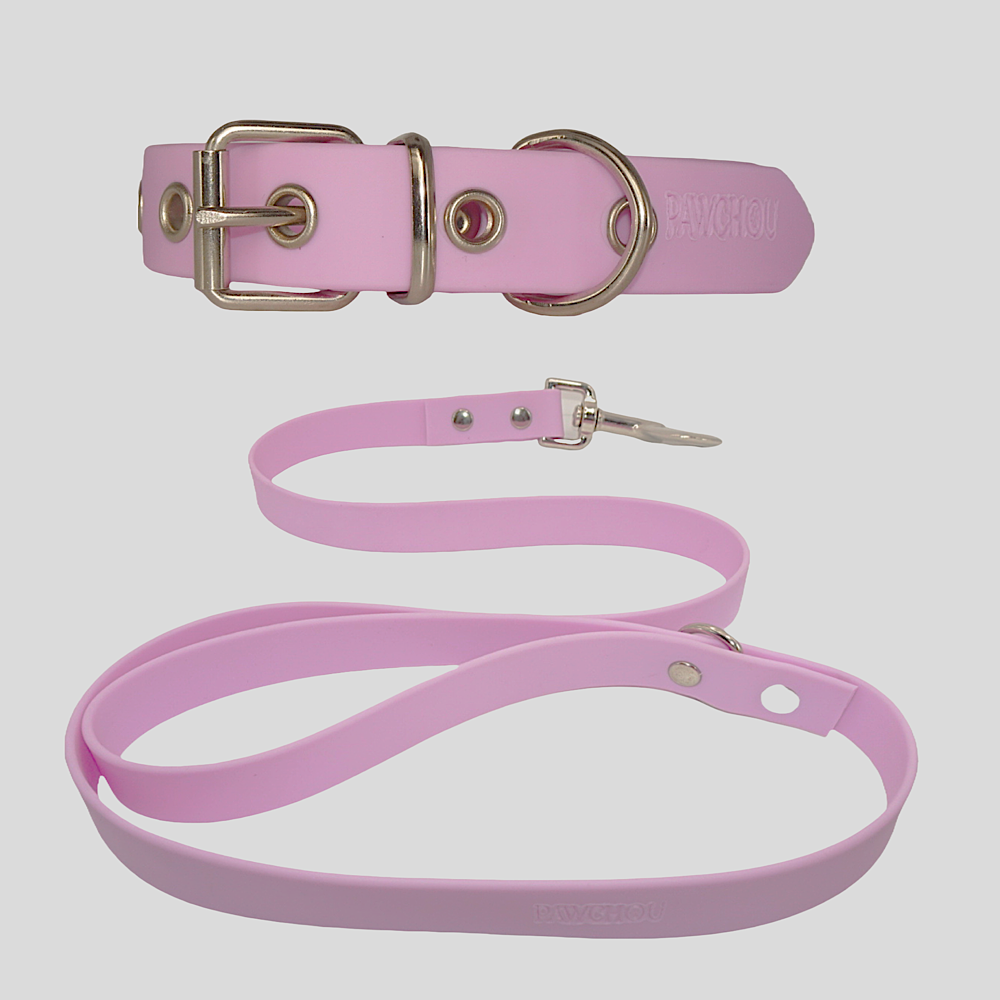 Marshmallow Drizzle Waterproof Collar & Lead Set