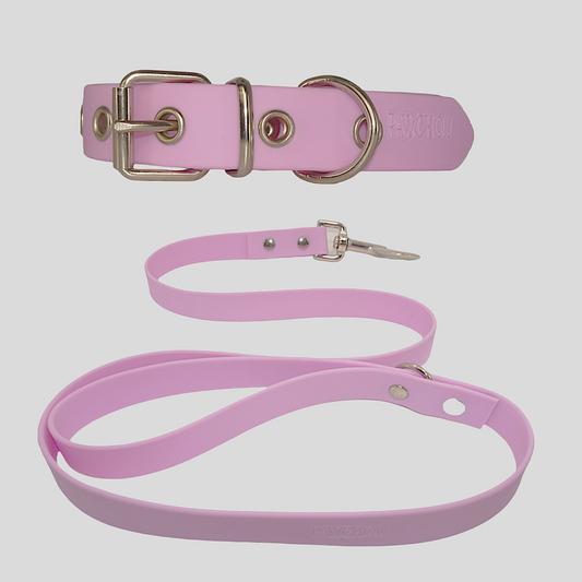 Marshmallow Drizzle Waterproof Collar & Lead Set